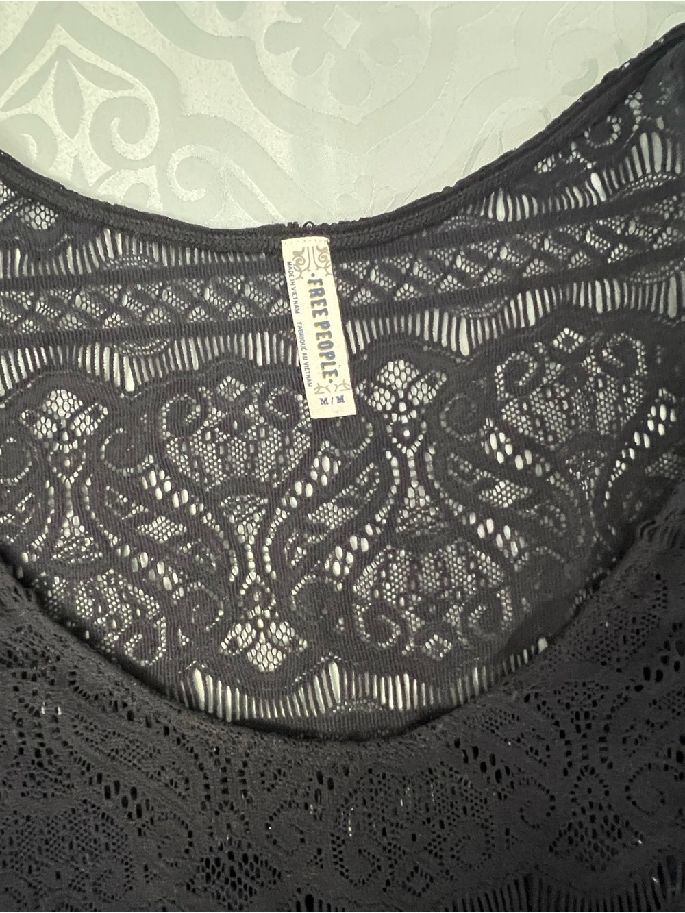 Free People Black Lace Long-Sleeve Skater Dress - Picture 5 of 9